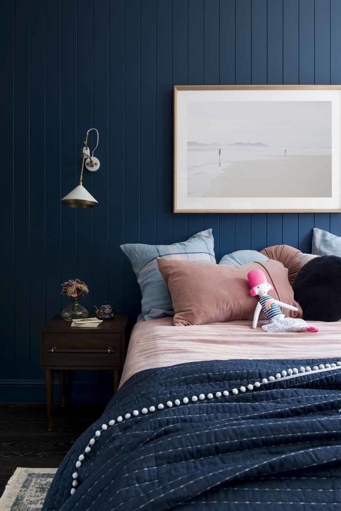 GIRL'S DARK BLUE + PINK BEDROOM INSPIRATION | The Home Studio
