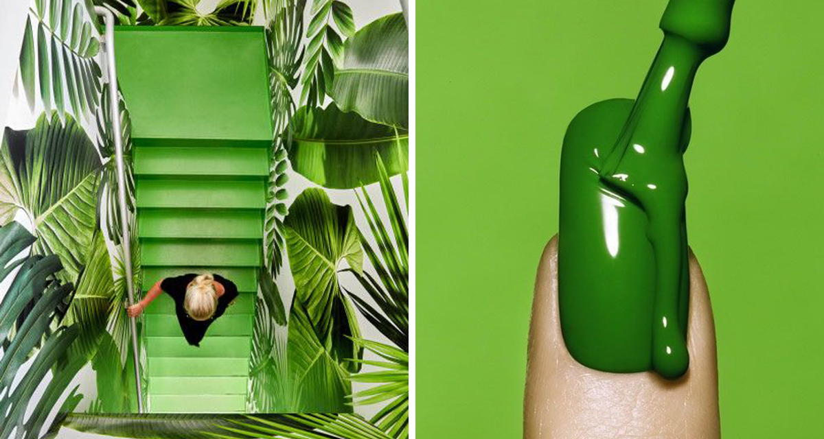 pantone greenery interior design trends