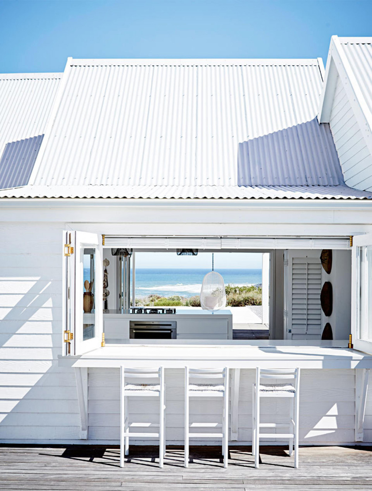 south african beach house in white