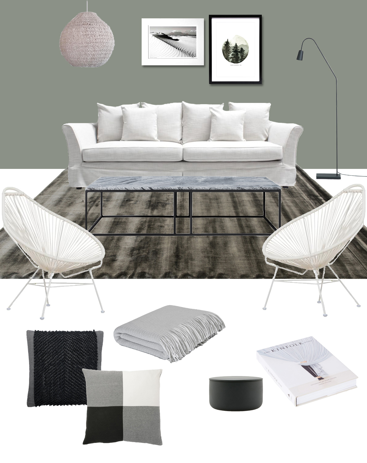 get the look sage living room