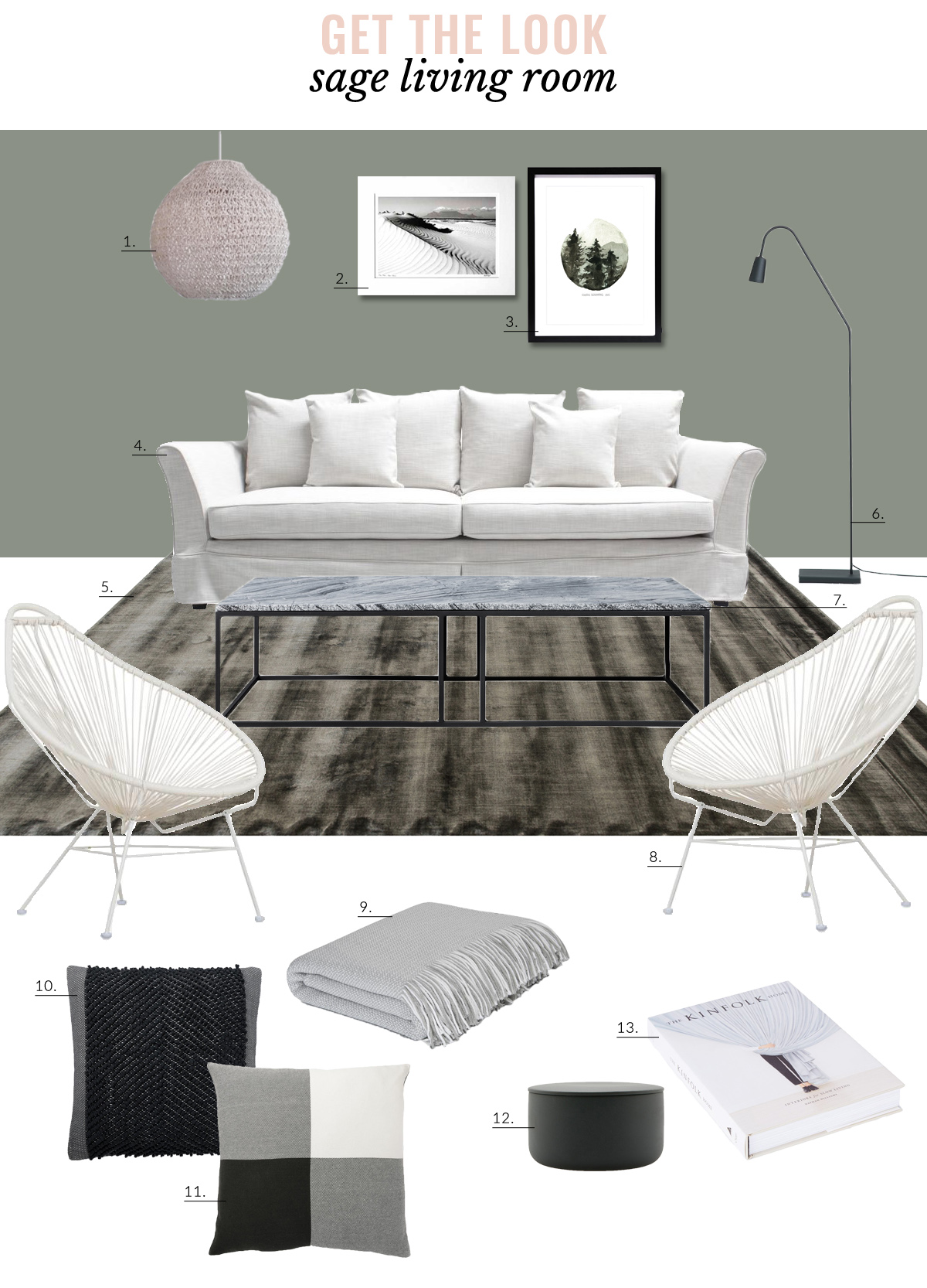 get the look sage living room