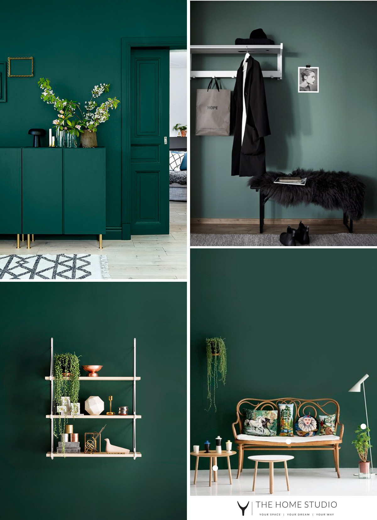 hues of green interior decor trends