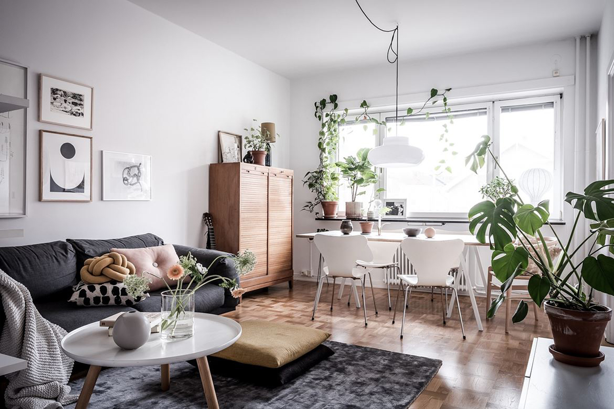 scandinavian plant filled home tour