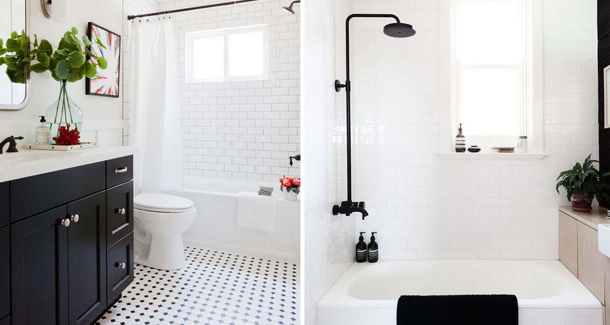 monochrome bathroom with bathroom butler