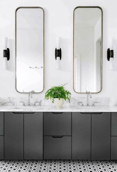 Rounded Rectangular Bathroom Mirror