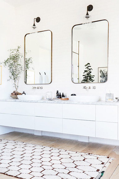 Rounded Rectangular Bathroom Mirror