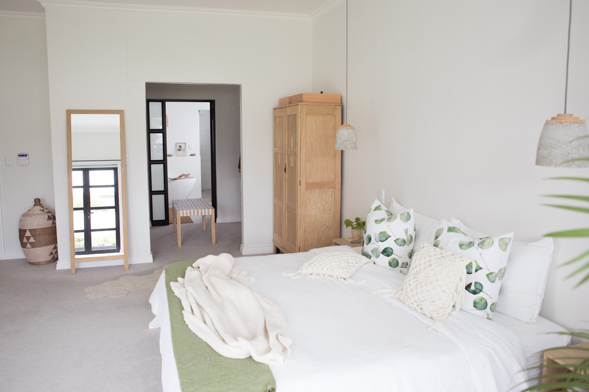 White and Green Bedroom