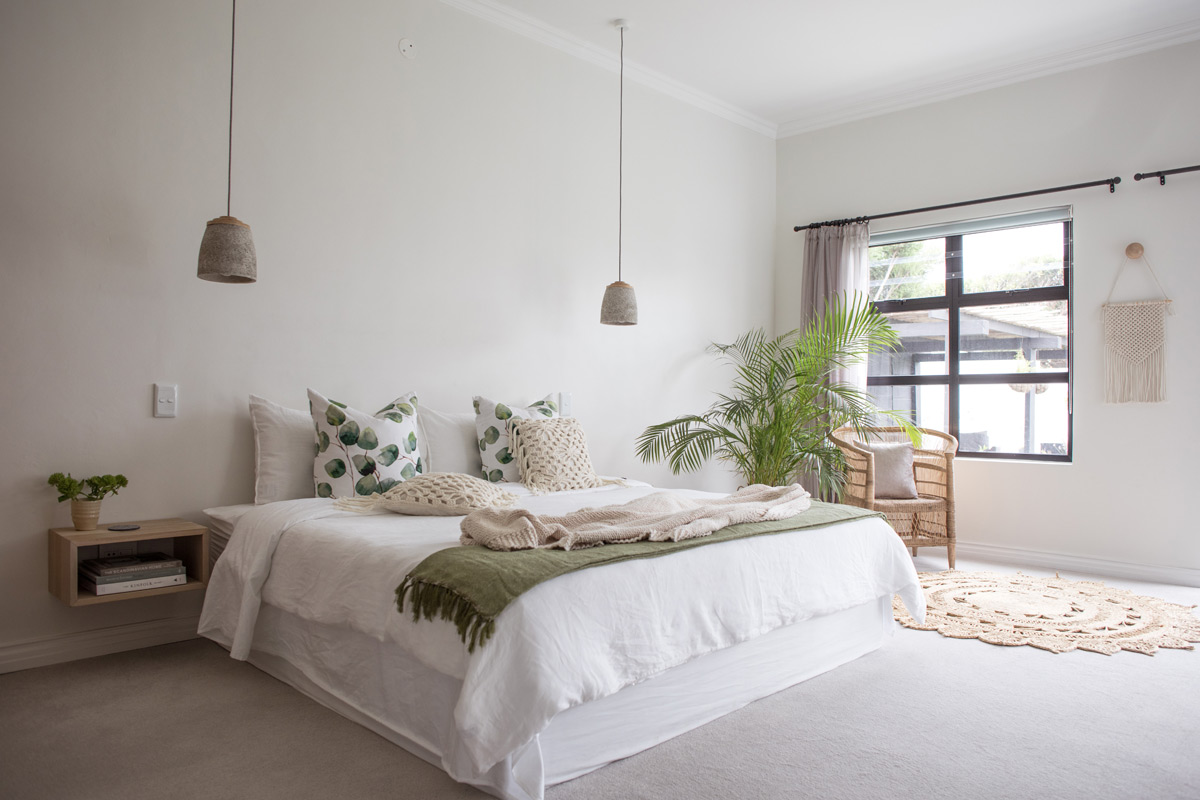 White and Green Bedroom