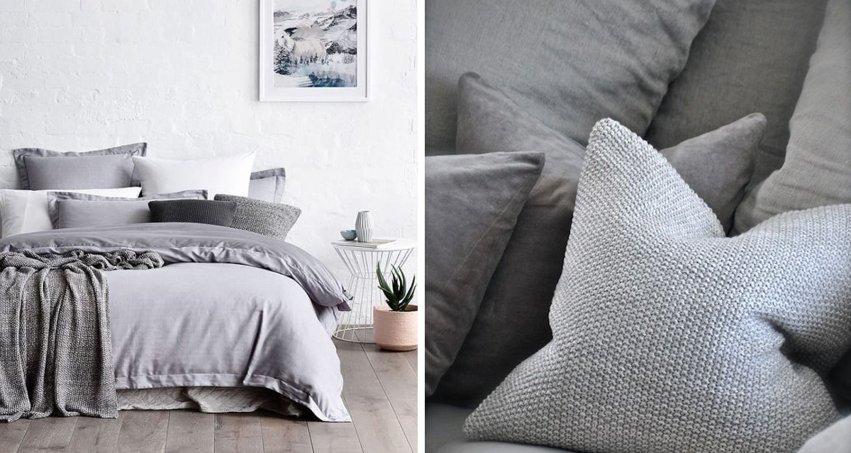 Grey and white bedroom