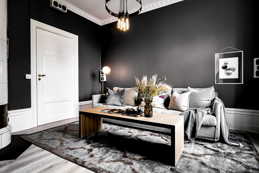 Dark Living and Dining Area Inspiration