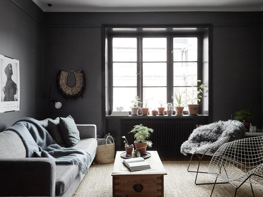 Dark Living and Dining Area Inspiration