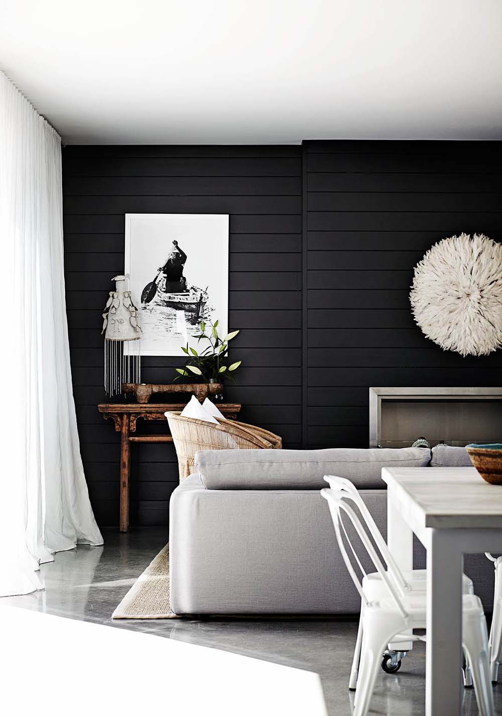 Dark Living and Dining Area Inspiration