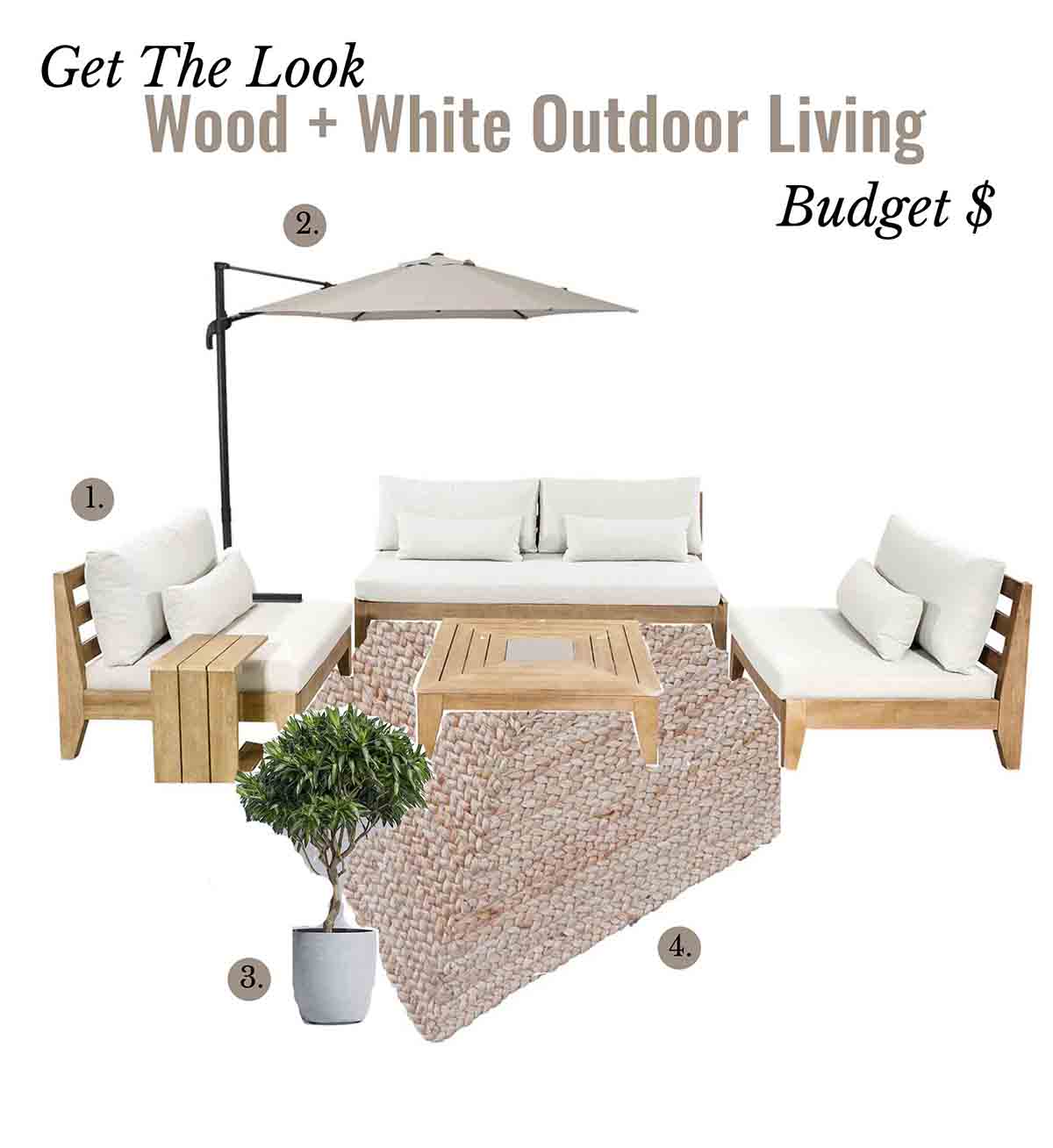 Wood and White Outdoor Living Budget