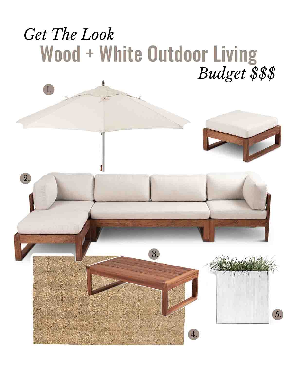 Wood and White Outdoor Living Budget
