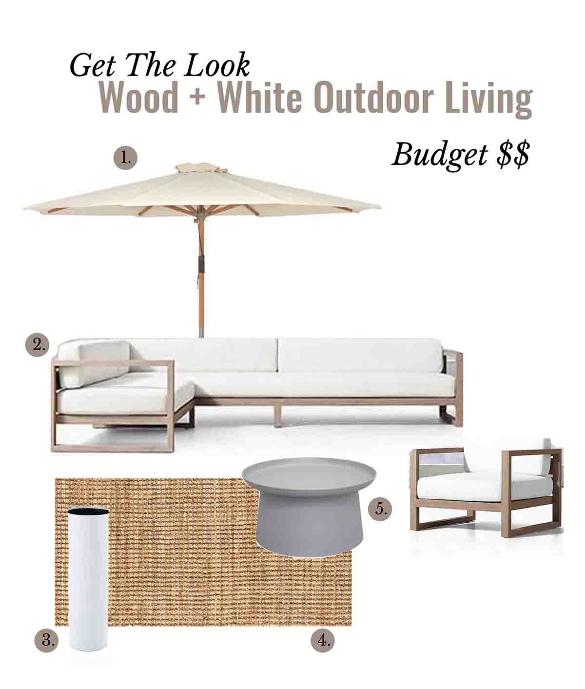 Wood and White Outdoor Living Budget