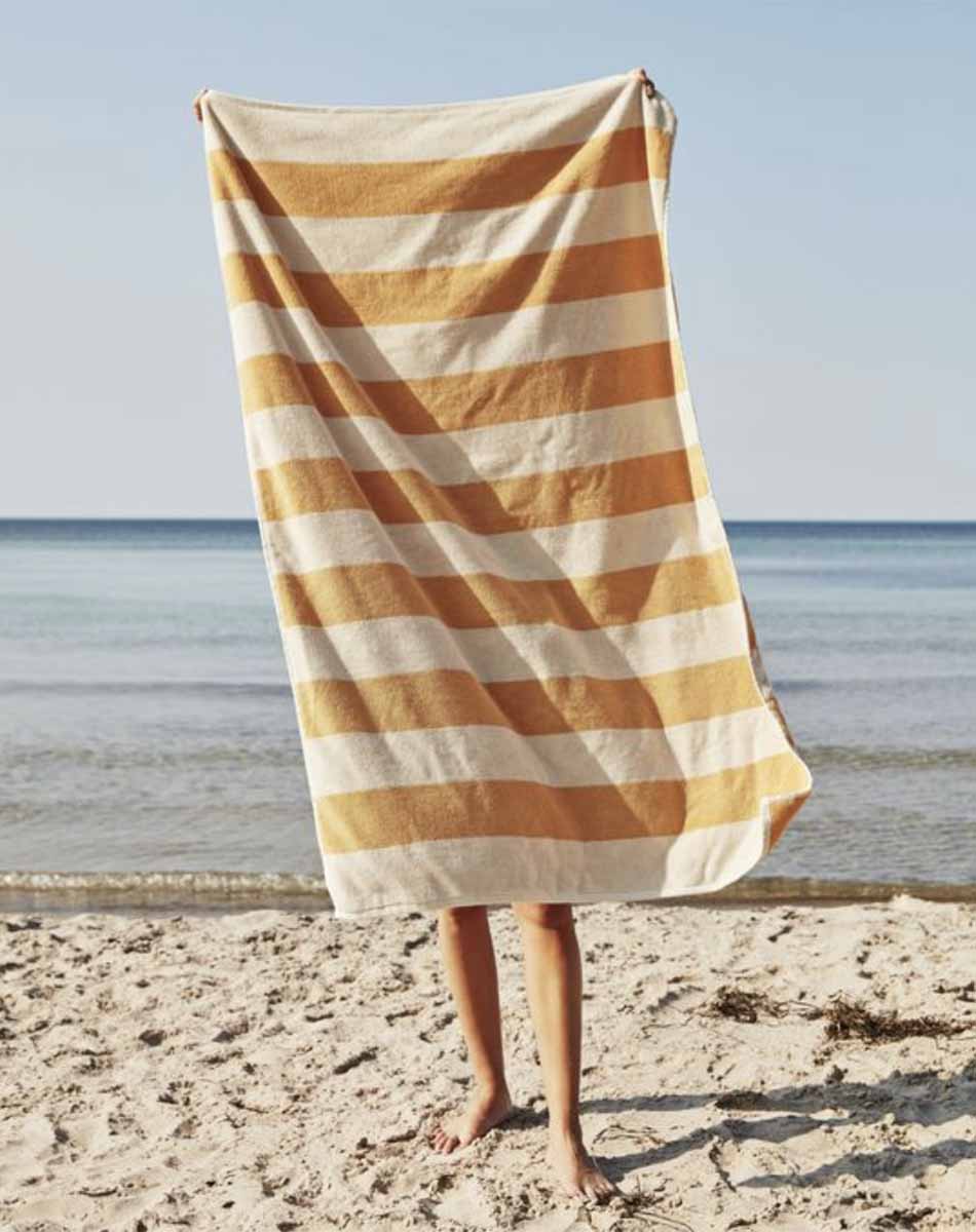 Striped orange beach towel