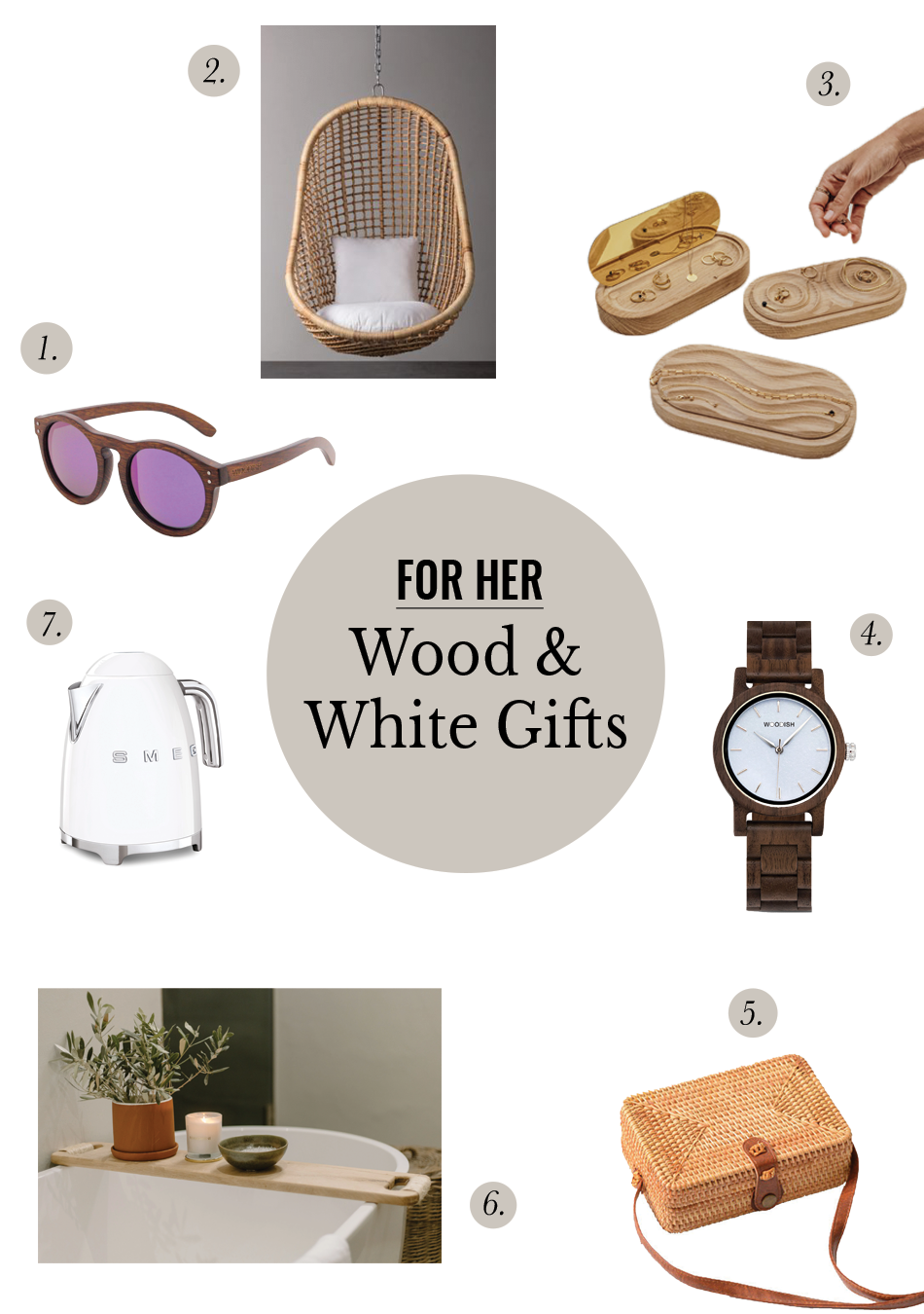 Wood and White Christmas Gift Guide For Her_