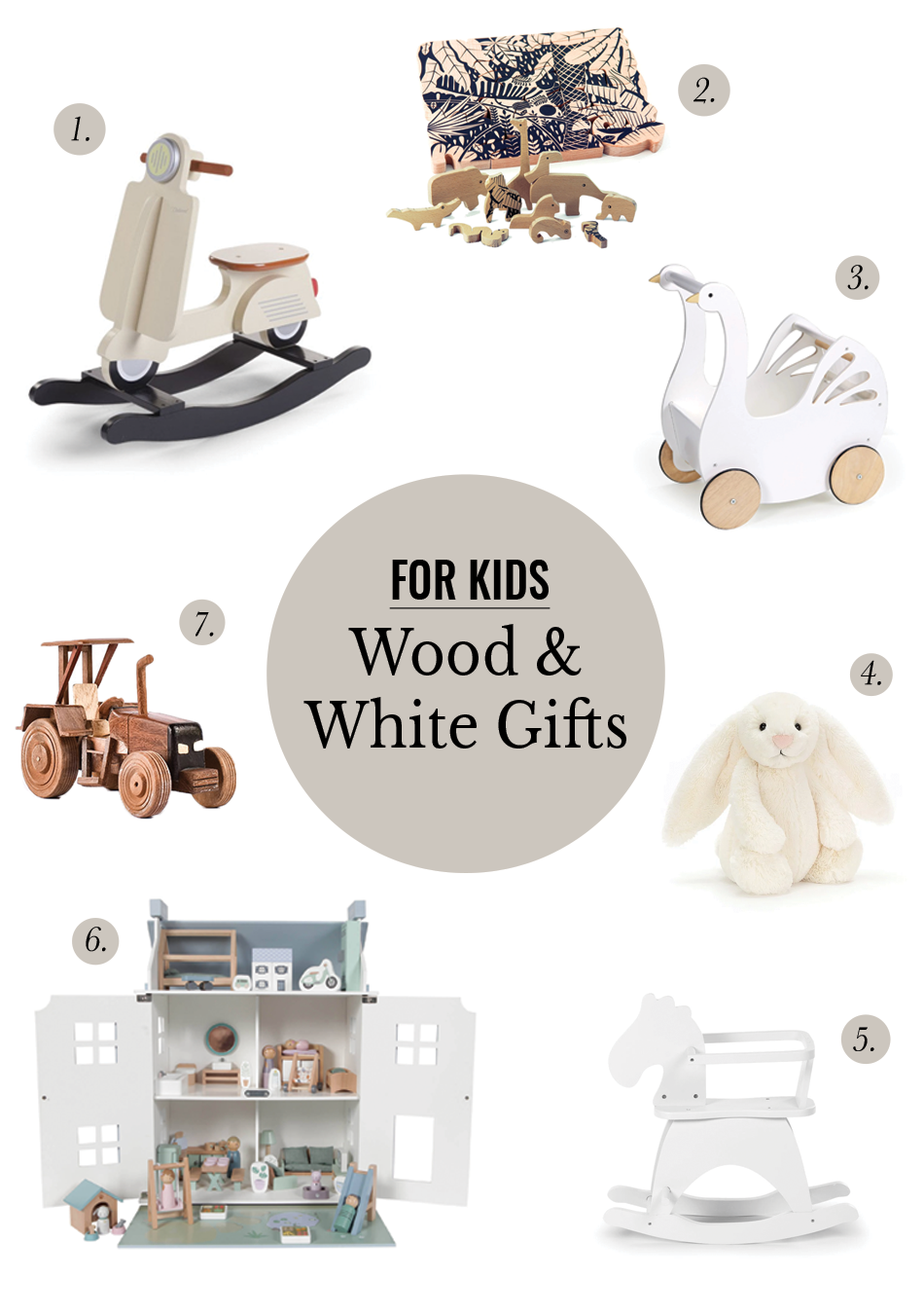 Wood and White Christmas Gift Guide For Kids